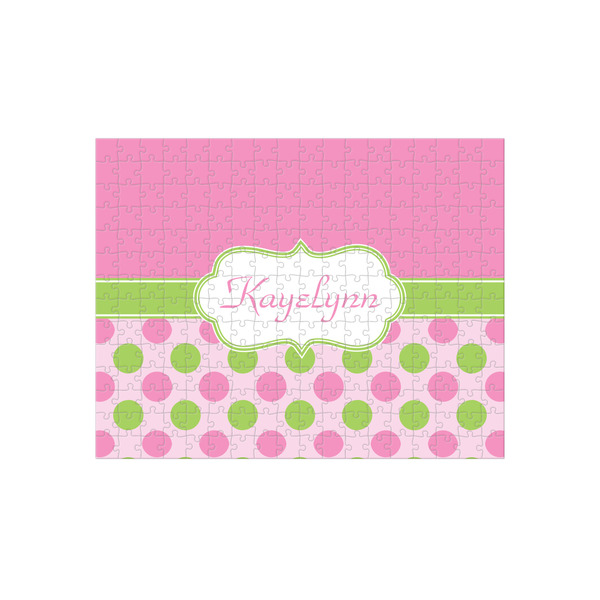 Custom Pink & Green Dots 252 pc Jigsaw Puzzle (Personalized)