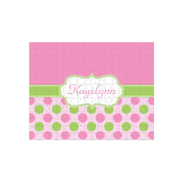 Custom Pink & Green Dots 252 pc Jigsaw Puzzle (Personalized)