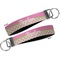 Pink & Green Dots Key-chain - Metal and Nylon - Front and Back