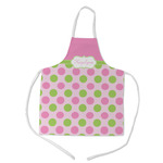 Pink & Green Dots Kid's Apron w/ Name or Text