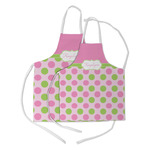 Pink & Green Dots Kid's Apron w/ Name or Text