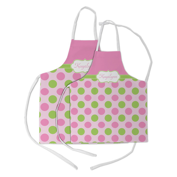 Pink & Green Dots Kid's Aprons - Parent - Main