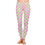 Pink & Green Dots Ladies Leggings - Extra Large