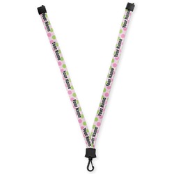 Pink & Green Dots Lanyard (Personalized)