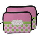 Pink & Green Dots Laptop Sleeve / Case (Personalized)