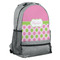 Pink & Green Dots Large Backpack - Gray - Angled View