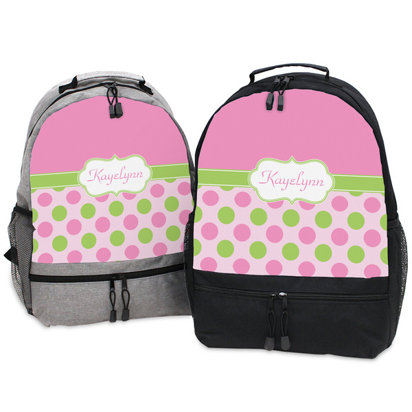 Pink & Green Dots Large Backpacks - Both