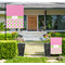 Pink & Green Dots Large Garden Flag - Single Sided (Personalized)