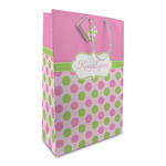 Pink & Green Dots Large Gift Bag (Personalized)
