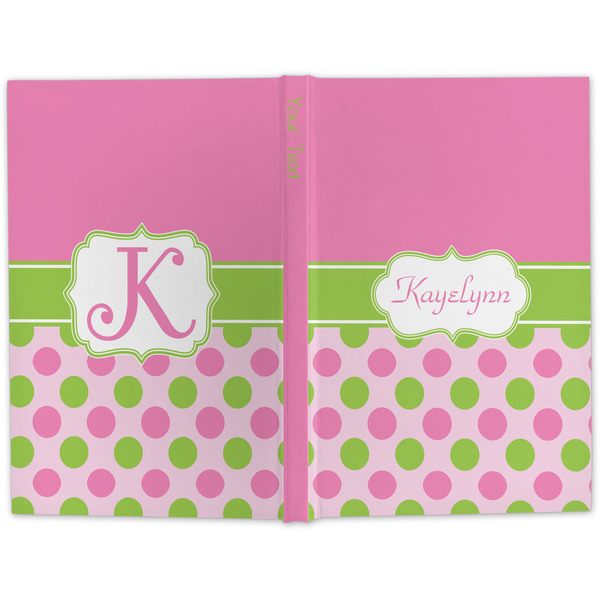 Pink & Green Dots Large Hard Cover Journal - Apvl