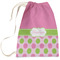 Pink & Green Dots Large Laundry Bag - Front View