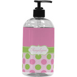 Pink & Green Dots Plastic Soap / Lotion Dispenser (Personalized)