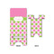 Pink & Green Dots Large Phone Stand - Front & Back