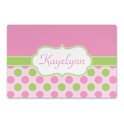 Pink & Green Dots Large Rectangle Car Magnet (Personalized)
