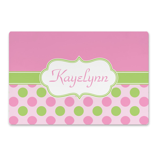 Custom Pink & Green Dots Large Rectangle Car Magnet (Personalized)