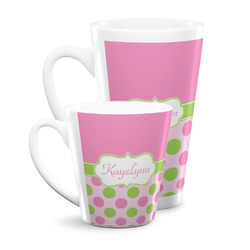Pink & Green Dots Latte Mug (Personalized)