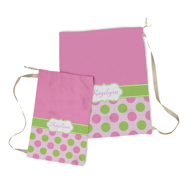 Pink & Green Dots Laundry Bag - Both Bags