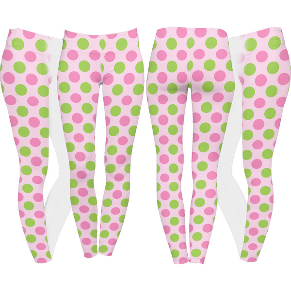Pink & Green Dots Leggings Turn Around - Apvl