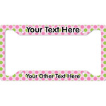 Pink & Green Dots License Plate Frame (Personalized)