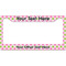 Pink & Green Dots License Plate Frame Wide