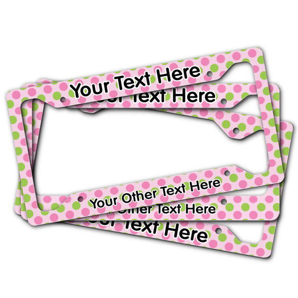 Pink & Green Dots License Plate Frames - (PARENT MAIN)