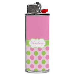 Pink & Green Dots Case for BIC Lighters (Personalized)