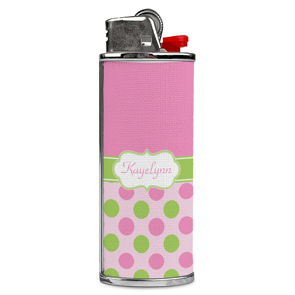 Custom Pink & Green Dots Case for BIC Lighters (Personalized)