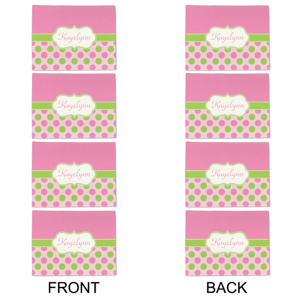 Pink & Green Dots Linen Placemat - APPROVAL Set of 4 (double sided)