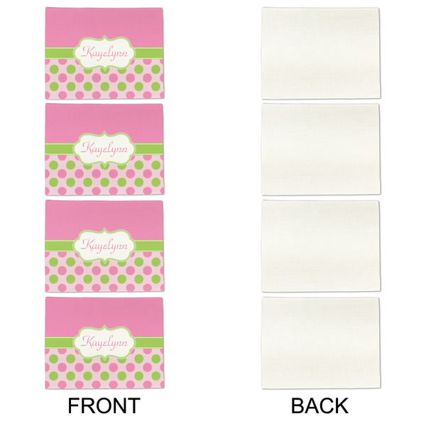 Pink & Green Dots Linen Placemat - APPROVAL Set of 4 (single sided)