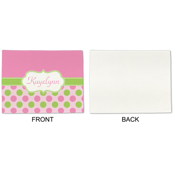 Pink & Green Dots Linen Placemat - APPROVAL Single (single sided)