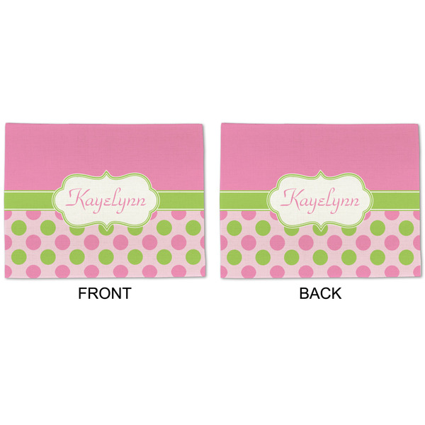 Pink & Green Dots Linen Placemat - APPROVAL (double sided)