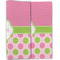 Pink & Green Dots Linen Placemat - Folded Half (double sided)