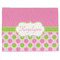 Pink & Green Dots Single-Sided Linen Placemat - Single w/ Name or Text