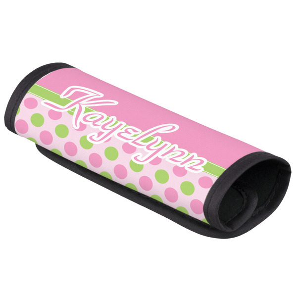 Custom Pink & Green Dots Luggage Handle Cover (Personalized)