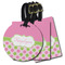 Pink & Green Dots Luggage Tags - 3 Shapes Availabel