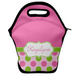 Pink & Green Dots Lunch Bag w/ Name or Text