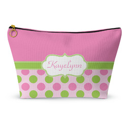 Pink & Green Dots Makeup Bag - Small - 8.5"x4.5" (Personalized)