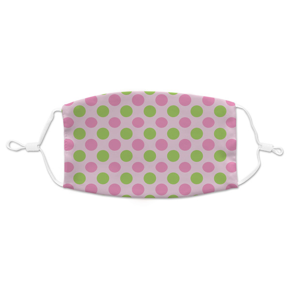 Custom Pink & Green Dots Adult Cloth Face Mask - Standard