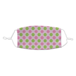 Pink & Green Dots Kid's Cloth Face Mask (Personalized)