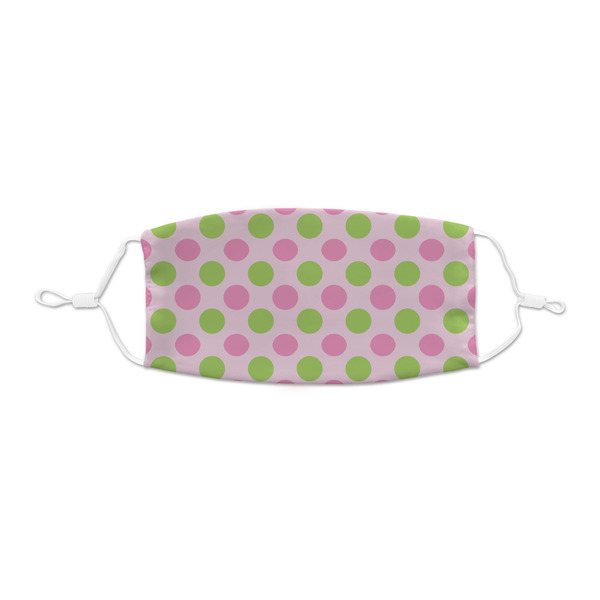 Custom Pink & Green Dots Kid's Cloth Face Mask - XSmall