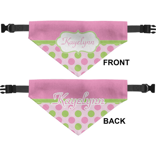Pink & Green Dots Medium Dog Bandana Approval