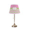 Pink & Green Dots Poly Film Empire Lampshade - On Stand