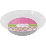 Pink & Green Dots Melamine Bowl - 12 oz (Personalized)
