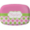 Pink & Green Dots Melamine Platter w/ Name or Text