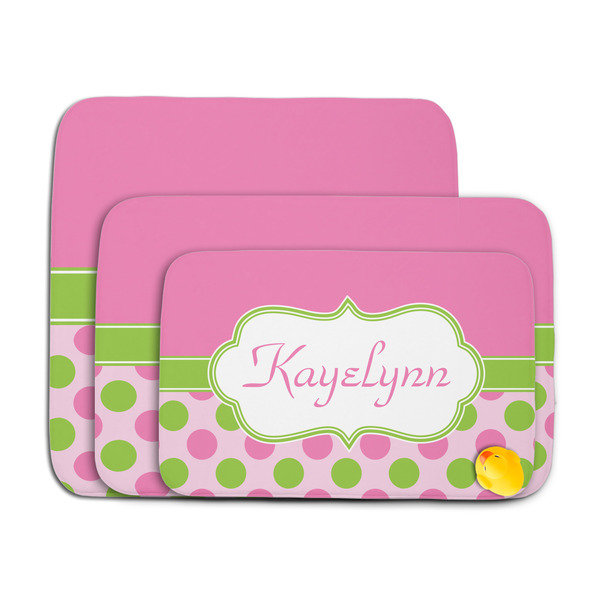 Pink & Green Dots Memory Foam Bath Mat - MAIN PARENT