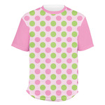 Pink & Green Dots Men's Crew T-Shirt - 2X Large