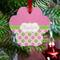 Pink & Green Dots Metal Paw Ornament - Lifestyle