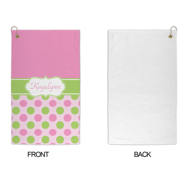 Pink & Green Dots Microfiber Golf Towels - APPROVAL