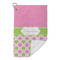 Pink & Green Dots Microfiber Golf Towels Small - FRONT FOLDED