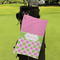 Pink & Green Dots Microfiber Golf Towels - Small - LIFESTYLE